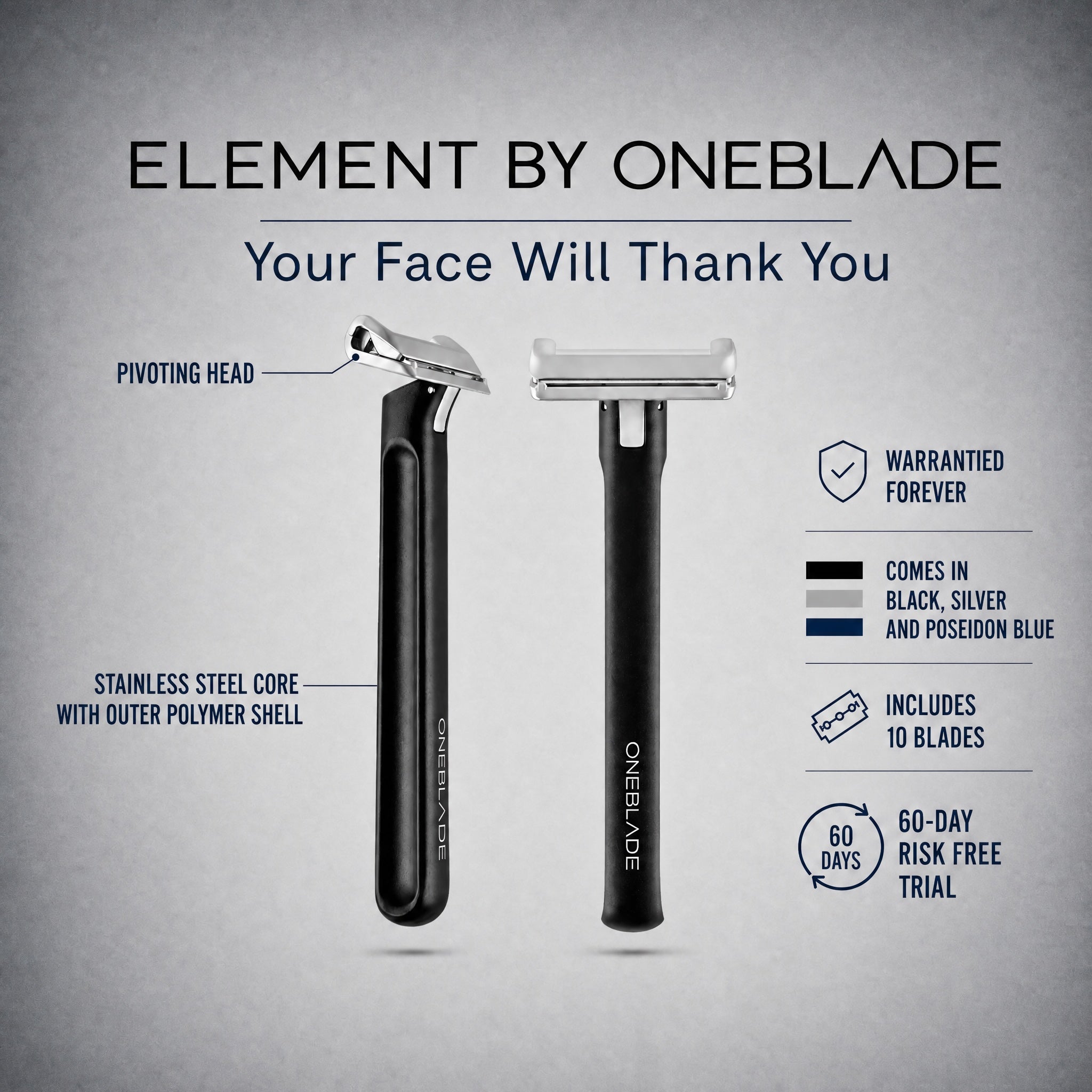 Element Single-Edge Safety Razor & 10 HiCarbon Blades
